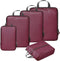 BAGAIL 5 Set Compression Packing Cubes Ultralight 40D Nylon Travel Expandable Packing Organizers Bagail Burgundy