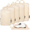 BAGAIL 6 Set 70D Ultralight Compression Packing Cubes Packing Organizer with Shoe Bag for Travel Accessories Luggage Suitcase Backpack Bagail STORAGE_BAG Beige