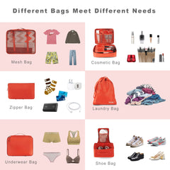 BAGAIL 6 Set Packing Cubes Luggage Packing Organizers for Travel Accessories (Beige) BAGAIL STORAGE_BAG