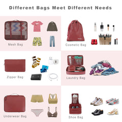 BAGAIL 6 Set Packing Cubes Luggage Packing Organizers for Travel Accessories (Beige) BAGAIL STORAGE_BAG