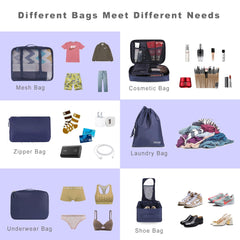 BAGAIL 6 Set Packing Cubes Luggage Packing Organizers for Travel Accessories (Beige) BAGAIL STORAGE_BAG