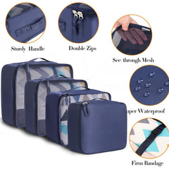 BAGAIL 6 Set Packing Cubes Luggage Packing Organizers for Travel Accessories (Beige) BAGAIL STORAGE_BAG