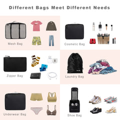 BAGAIL 6 Set Packing Cubes Luggage Packing Organizers for Travel Accessories (Beige) BAGAIL STORAGE_BAG