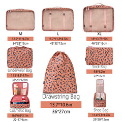 BAGAIL 6 Set Packing Cubes Luggage Packing Organizers for Travel Accessories (Beige) BAGAIL STORAGE_BAG