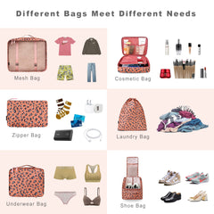 BAGAIL 6 Set Packing Cubes Luggage Packing Organizers for Travel Accessories (Beige) BAGAIL STORAGE_BAG