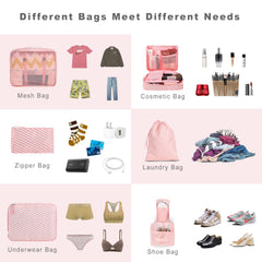 BAGAIL 6 Set Packing Cubes Luggage Packing Organizers for Travel Accessories (Beige) BAGAIL STORAGE_BAG