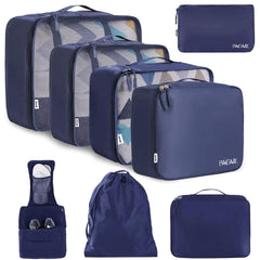 BAGAIL 6 Set Packing Cubes Luggage Packing Organizers for Travel Accessories (Beige) BAGAIL STORAGE_BAG Indigo / 8 Set
