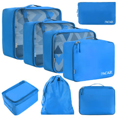 BAGAIL 6 Set Packing Cubes Luggage Packing Organizers for Travel Accessories (Beige) BAGAIL STORAGE_BAG Light Blue / 8 Set