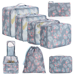 BAGAIL 6 Set Packing Cubes Luggage Packing Organizers for Travel Accessories (Beige) BAGAIL STORAGE_BAG Red Flamingo / 8 Set