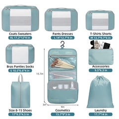 BAGAIL 6 Set Packing Cubes Various Sizes Packing Organizer for Travel Accessories Luggage Carry On Suitcase-Beige BAGAIL STORAGE_BAG