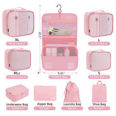 BAGAIL 6 Set Packing Cubes Various Sizes Packing Organizer for Travel Accessories Luggage Carry On Suitcase-Beige BAGAIL STORAGE_BAG