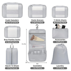 BAGAIL 6 Set Packing Cubes Various Sizes Packing Organizer for Travel Accessories Luggage Carry On Suitcase-Beige BAGAIL STORAGE_BAG