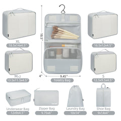 BAGAIL 6 Set Packing Cubes Various Sizes Packing Organizer for Travel Accessories Luggage Carry On Suitcase-Beige BAGAIL STORAGE_BAG
