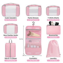 BAGAIL 6 Set Packing Cubes Various Sizes Packing Organizer for Travel Accessories Luggage Carry On Suitcase-Beige BAGAIL STORAGE_BAG