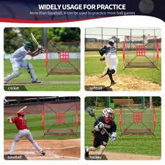 BAGAIL 7x7 ft Baseball & Softball Practice Net with Bow Frame for Batting, Hitting, Pitching, Portable Baseball Throwing Net with Strike Zone, Carry Bag, Baseball Training Aid for All Levels EO-UP SPORT_TARGET