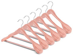 BAGAIL Cedar Wooden Hanger with Non-Slip Pant Bar, Smooth Finish Suit Hangers, Wide Shoulder and 360°Swivel Hook, Heavy Duty Coat Hangers for Jacket, Pants(6Pack, Cedar) BAGAIL CLOTHES_HANGER Cedar / 6 Pack