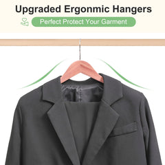 BAGAIL Cedar Wooden Hanger with Non-Slip Pant Bar, Smooth Finish Suit Hangers, Wide Shoulder and 360°Swivel Hook, Heavy Duty Coat Hangers for Jacket, Pants(6Pack, Cedar) BAGAIL CLOTHES_HANGER Cedar / 6 Pack