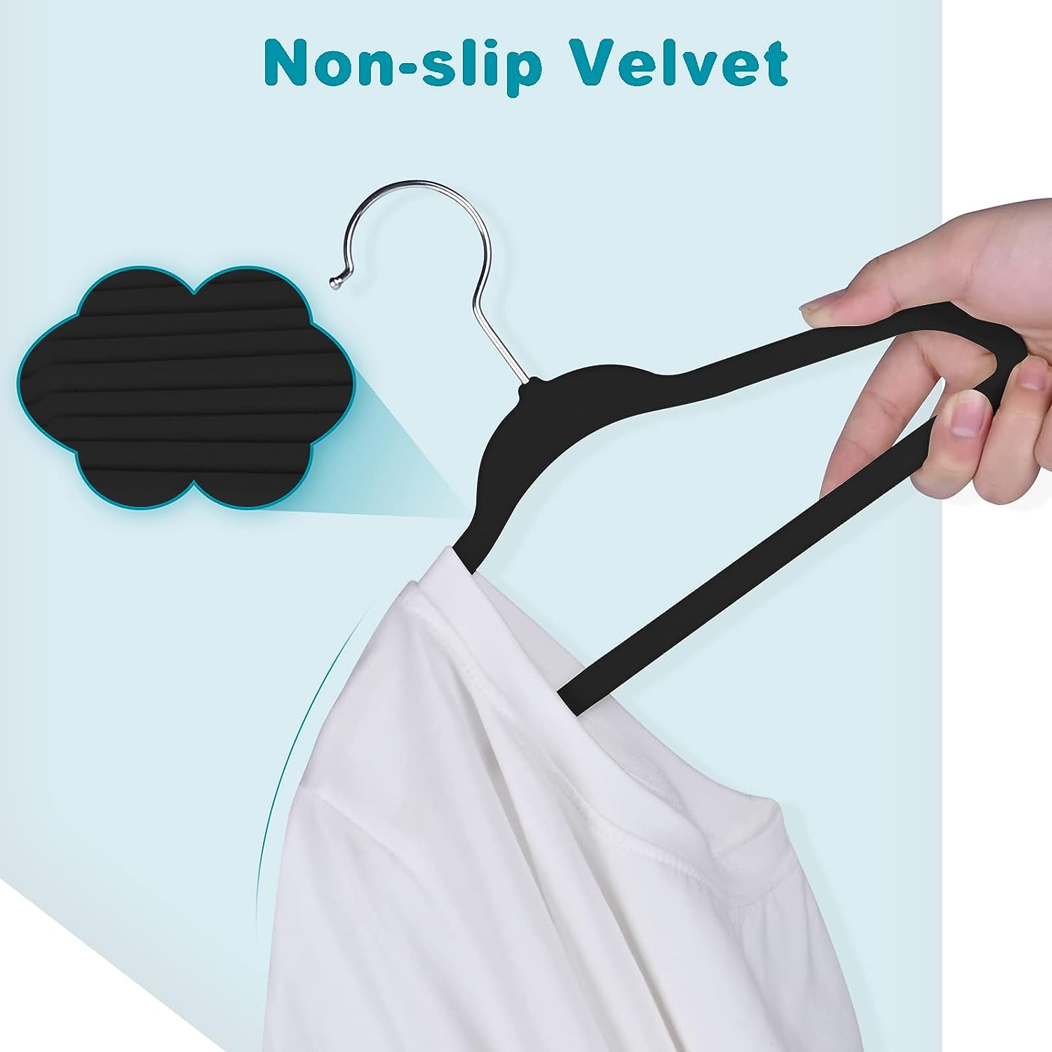Slip Velvet Clothing Hangers, 50 Pack, Pink Bag hanger Purse