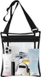 BAGAIL Clear Bag Stadium Approved Cross-Body Shoulder Messenger Bag Clear Purse with Adjustable Strap… Bagail BLACK