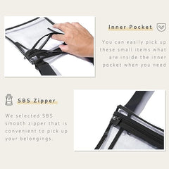 BAGAIL Clear Bag Stadium Approved Cross-Body Shoulder Messenger Bag Clear Purse with Adjustable Strap… Bagail BLACK