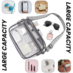 BAGAIL Clear Bag Stadium Approved Crossbody Shoulder Messenger Clear Purse with Adjustable Strap(Rectangle Black) BAGAIL CARRIER_BAG_CASE