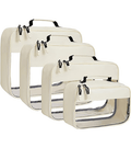BAGAIL Clear Packing Cubes Packing Organizer for Travel Accessories Luggage suitcase Bagail Beige-4Set