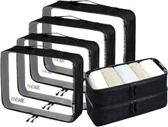 BAGAIL Clear Packing Cubes Packing Organizer for Travel Accessories Luggage suitcase Bagail Black-6pc