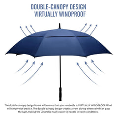 BAGAIL Golf Umbrella 68/62/58 Inch Large Oversize Double Canopy Vented Automatic Open Stick Umbrellas for Men and Women(Black,68 inch) BAGAIL UMBRELLA