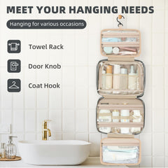 BAGAIL Hanging Toiletry Bag for Women Water-resistant Cosmetic Bag Large Capacity Travel Makeup Organizer for Full-Sized Travel Essentials(Classic+Jewelry Bag, Black) Bagail COSMETIC_CASE