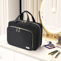 BAGAIL Hanging Toiletry Bag for Women Water-resistant Cosmetic Bag Large Capacity Travel Makeup Organizer for Full-Sized Travel Essentials(Classic+Jewelry Bag, Black) Bagail COSMETIC_CASE