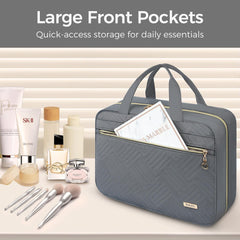 BAGAIL Hanging Toiletry Bag for Women Water-resistant Cosmetic Bag Large Capacity Travel Makeup Organizer for Full-Sized Travel Essentials(Classic+Jewelry Bag, Black) Bagail COSMETIC_CASE