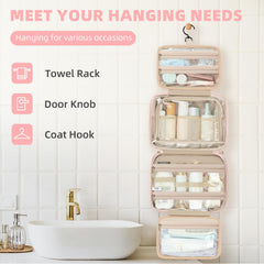BAGAIL Hanging Toiletry Bag for Women Water-resistant Cosmetic Bag Large Capacity Travel Makeup Organizer for Full-Sized Travel Essentials(Classic+Jewelry Bag, Black) Bagail COSMETIC_CASE