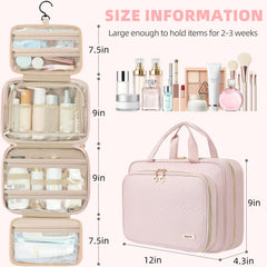 BAGAIL Hanging Toiletry Bag for Women Water-resistant Cosmetic Bag Large Capacity Travel Makeup Organizer for Full-Sized Travel Essentials(Classic+Jewelry Bag, Black) Bagail COSMETIC_CASE
