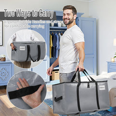 BAGAIL Heavy Duty Moving Bags with Strong Handle, Extra Large Moving Boxes, Storage Tote for Clothes, College Moving Supplies(Black, 2 Pack) BAGAIL STORAGE_BAG