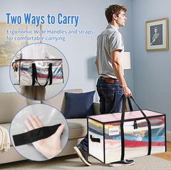 BAGAIL Heavy Duty Moving Bags with Strong Handle, Extra Large Moving Boxes, Storage Tote for Clothes, College Moving Supplies(Black, 2 Pack) BAGAIL STORAGE_BAG