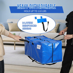 BAGAIL Heavy Duty Moving Bags with Strong Handle, Extra Large Moving Boxes, Storage Tote for Clothes, College Moving Supplies(Black, 2 Pack) BAGAIL STORAGE_BAG