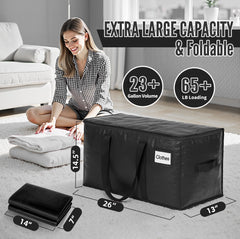 BAGAIL Heavy Duty Moving Bags with Strong Handle, Extra Large Moving Boxes, Storage Tote for Clothes, College Moving Supplies(Black, 2 Pack) BAGAIL STORAGE_BAG