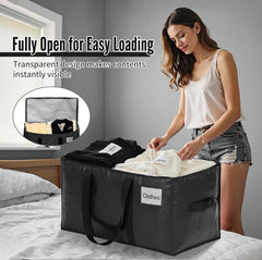 BAGAIL Heavy Duty Moving Bags with Strong Handle, Extra Large Moving Boxes, Storage Tote for Clothes, College Moving Supplies(Black, 2 Pack) BAGAIL STORAGE_BAG