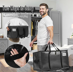 BAGAIL Heavy Duty Moving Bags with Strong Handle, Extra Large Moving Boxes, Storage Tote for Clothes, College Moving Supplies(Black, 2 Pack) BAGAIL STORAGE_BAG