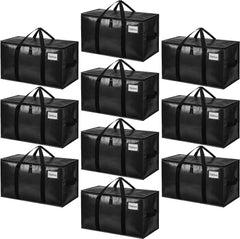 BAGAIL Heavy Duty Moving Bags with Strong Handle, Extra Large Moving Boxes, Storage Tote for Clothes, College Moving Supplies(Black, 2 Pack) BAGAIL STORAGE_BAG Black / 80L-10pack