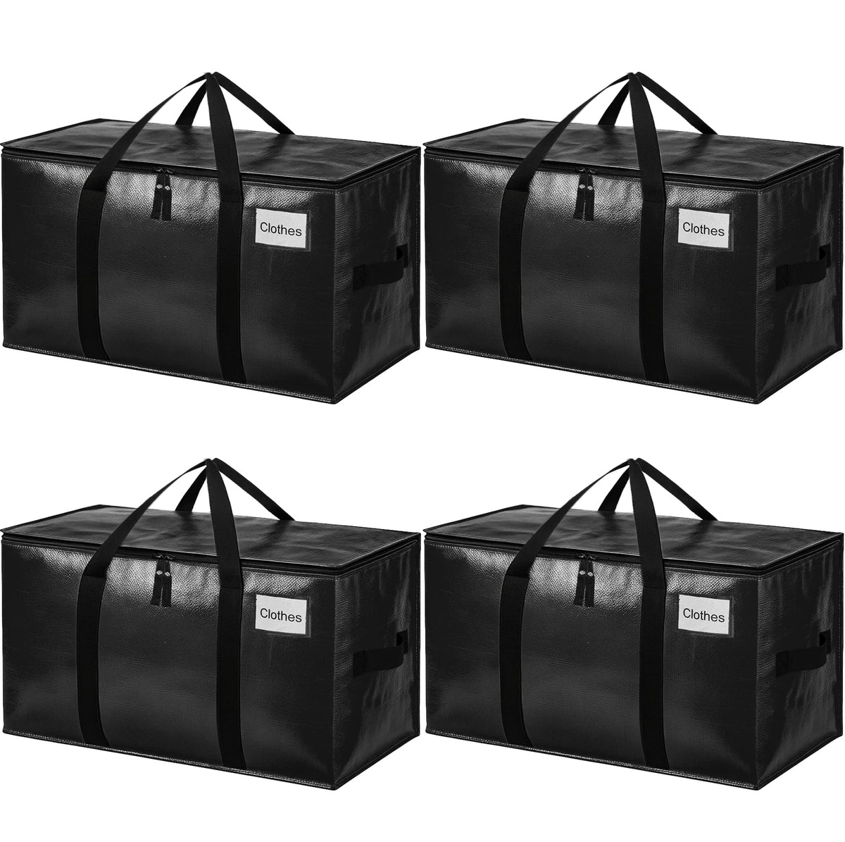 BAGAIL Heavy Duty Moving Bags with Strong Handle, Extra Large Moving Boxes, Storage Tote for Clothes, College Moving Supplies(Black, 2 Pack) BAGAIL STORAGE_BAG Black / 80L-4pack