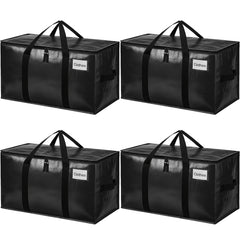 BAGAIL Heavy Duty Moving Bags with Strong Handle, Extra Large Moving Boxes, Storage Tote for Clothes, College Moving Supplies(Black, 2 Pack) BAGAIL STORAGE_BAG Black / 80L-4pack