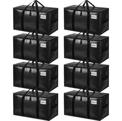 BAGAIL Heavy Duty Moving Bags with Strong Handle, Extra Large Moving Boxes, Storage Tote for Clothes, College Moving Supplies(Black, 2 Pack) BAGAIL STORAGE_BAG Black / 80L-8pack