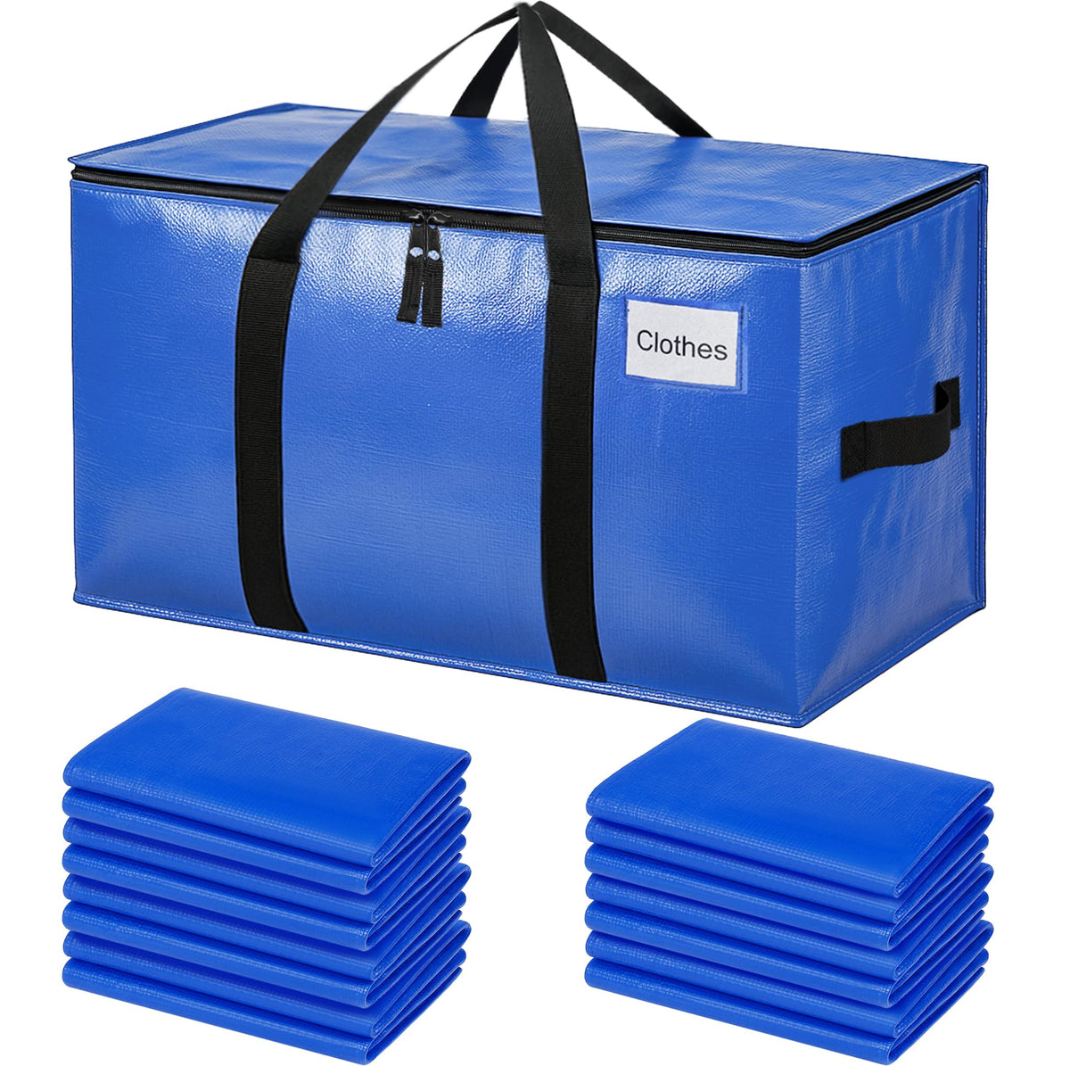 BAGAIL Heavy Duty Moving Bags with Strong Handle, Extra Large Moving Boxes, Storage Tote for Clothes, College Moving Supplies(Black, 2 Pack) BAGAIL STORAGE_BAG Blue / 80L-16pack