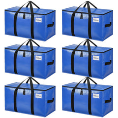 BAGAIL Heavy Duty Moving Bags with Strong Handle, Extra Large Moving Boxes, Storage Tote for Clothes, College Moving Supplies(Black, 2 Pack) BAGAIL STORAGE_BAG Blue / 80L-6pack