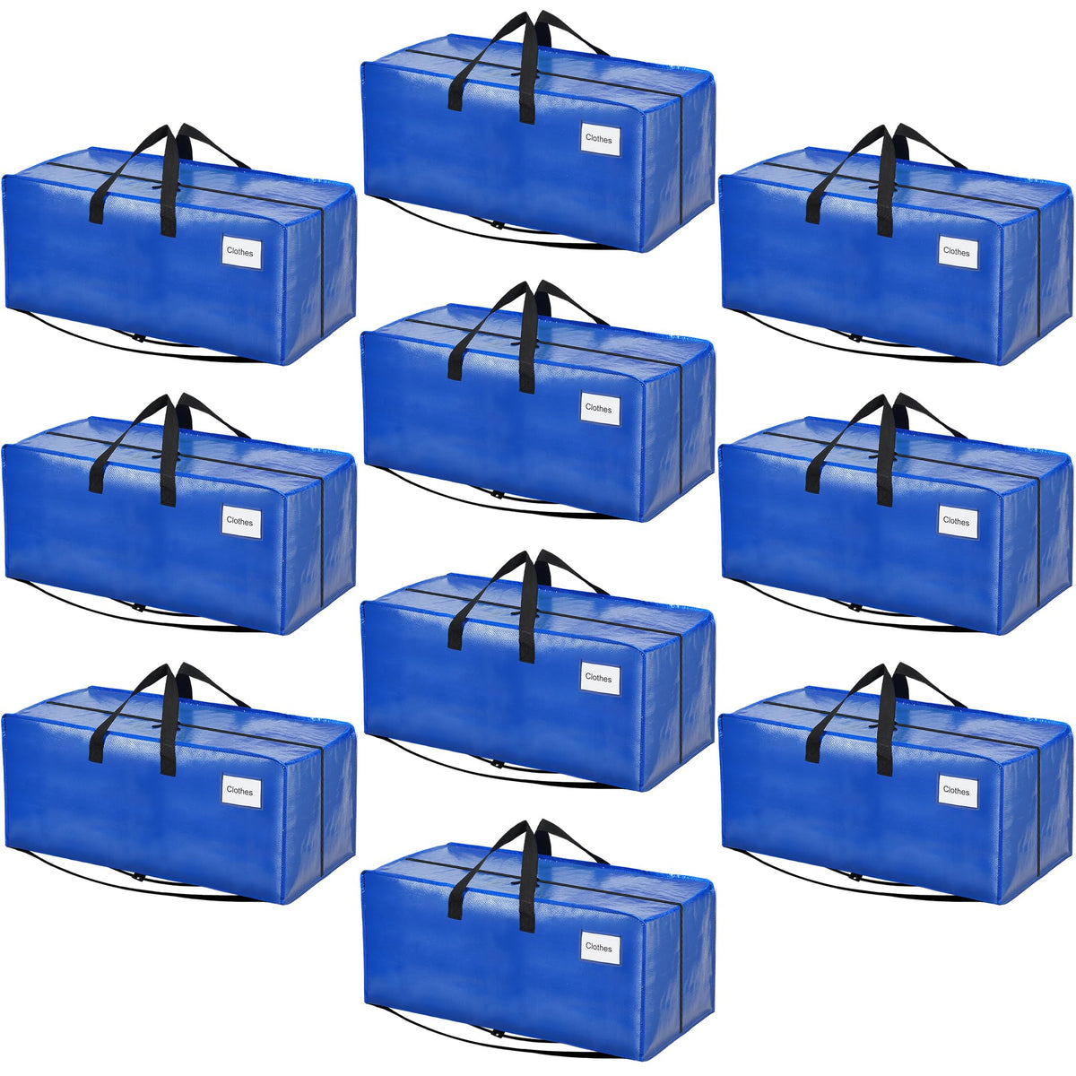 BAGAIL Heavy Duty Moving Bags with Strong Handle, Extra Large Moving Boxes, Storage Tote for Clothes, College Moving Supplies(Black, 2 Pack) BAGAIL STORAGE_BAG Blue / 86L-10pack-Backpack