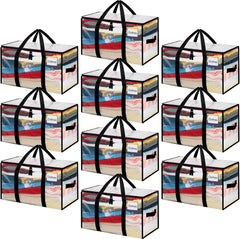 BAGAIL Heavy Duty Moving Bags with Strong Handle, Extra Large Moving Boxes, Storage Tote for Clothes, College Moving Supplies(Black, 2 Pack) BAGAIL STORAGE_BAG Clear / 80L-10pack