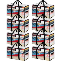BAGAIL Heavy Duty Moving Bags with Strong Handle, Extra Large Moving Boxes, Storage Tote for Clothes, College Moving Supplies(Black, 2 Pack) BAGAIL STORAGE_BAG Clear / 80L-8pack