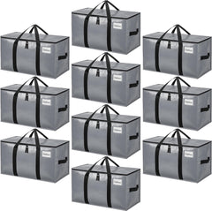 BAGAIL Heavy Duty Moving Bags with Strong Handle, Extra Large Moving Boxes, Storage Tote for Clothes, College Moving Supplies(Black, 2 Pack) BAGAIL STORAGE_BAG Grey / 80L-10pack