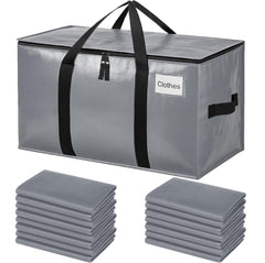 BAGAIL Heavy Duty Moving Bags with Strong Handle, Extra Large Moving Boxes, Storage Tote for Clothes, College Moving Supplies(Black, 2 Pack) BAGAIL STORAGE_BAG Grey / 80L-16pack